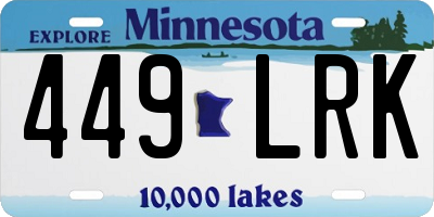 MN license plate 449LRK