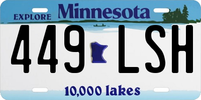 MN license plate 449LSH