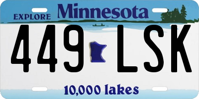 MN license plate 449LSK