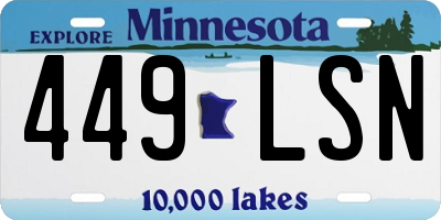 MN license plate 449LSN