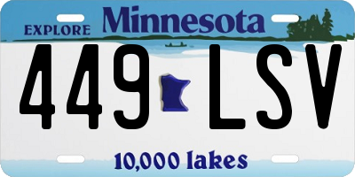 MN license plate 449LSV