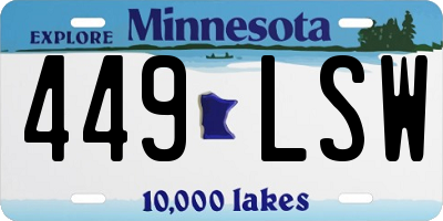 MN license plate 449LSW