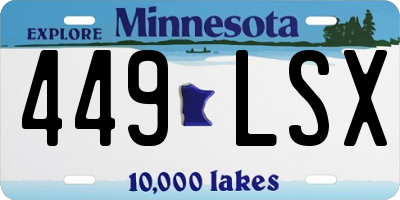 MN license plate 449LSX