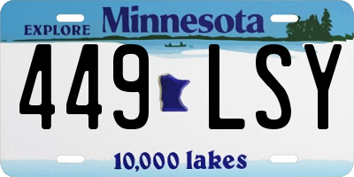 MN license plate 449LSY
