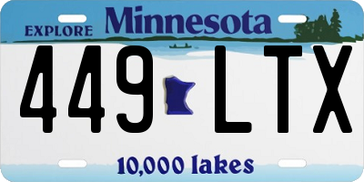 MN license plate 449LTX