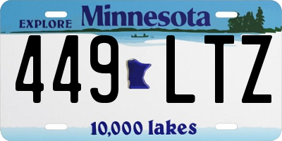 MN license plate 449LTZ