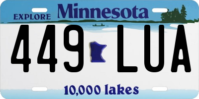 MN license plate 449LUA