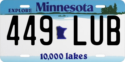 MN license plate 449LUB