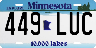 MN license plate 449LUC