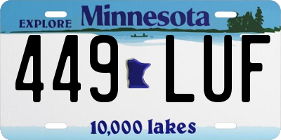 MN license plate 449LUF