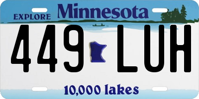 MN license plate 449LUH