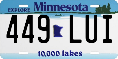 MN license plate 449LUI