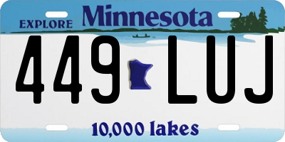 MN license plate 449LUJ