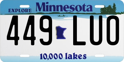 MN license plate 449LUO