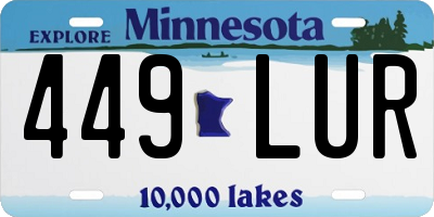 MN license plate 449LUR