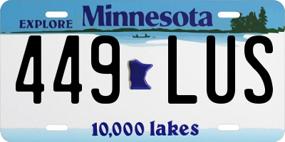 MN license plate 449LUS