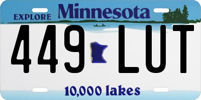 MN license plate 449LUT