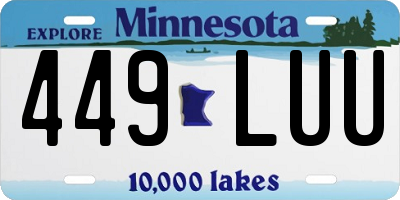 MN license plate 449LUU