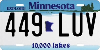 MN license plate 449LUV