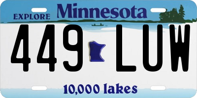 MN license plate 449LUW