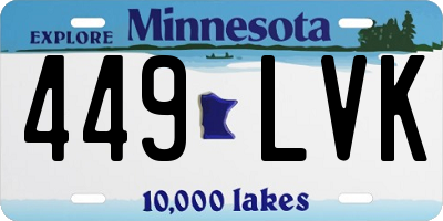 MN license plate 449LVK