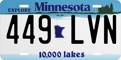 MN license plate 449LVN