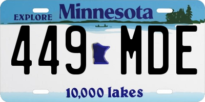MN license plate 449MDE