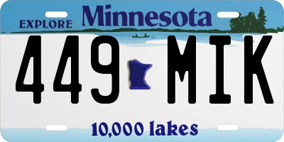 MN license plate 449MIK