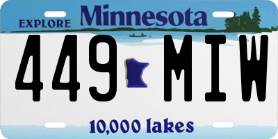 MN license plate 449MIW