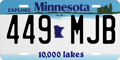 MN license plate 449MJB