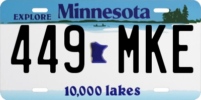 MN license plate 449MKE