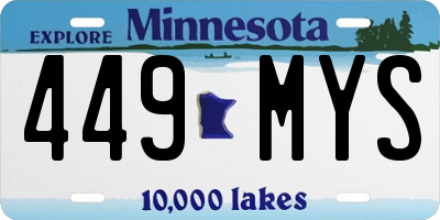 MN license plate 449MYS