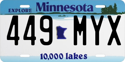 MN license plate 449MYX