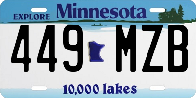 MN license plate 449MZB