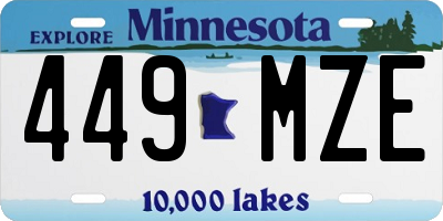 MN license plate 449MZE