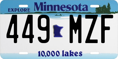 MN license plate 449MZF