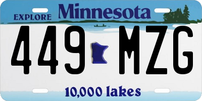 MN license plate 449MZG