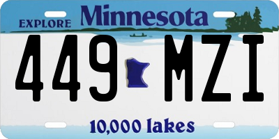 MN license plate 449MZI