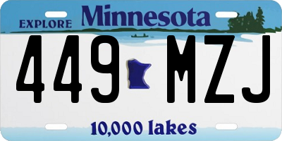 MN license plate 449MZJ