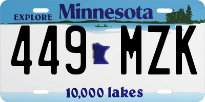 MN license plate 449MZK
