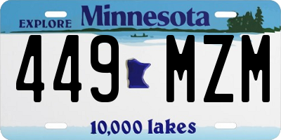 MN license plate 449MZM