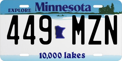 MN license plate 449MZN
