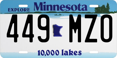 MN license plate 449MZO