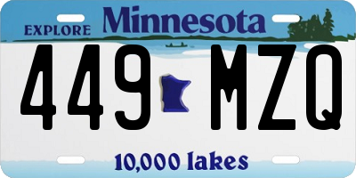 MN license plate 449MZQ