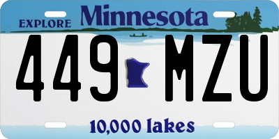 MN license plate 449MZU