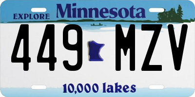 MN license plate 449MZV
