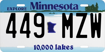 MN license plate 449MZW