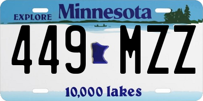MN license plate 449MZZ