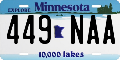 MN license plate 449NAA