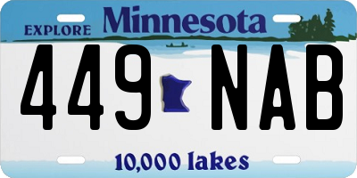 MN license plate 449NAB